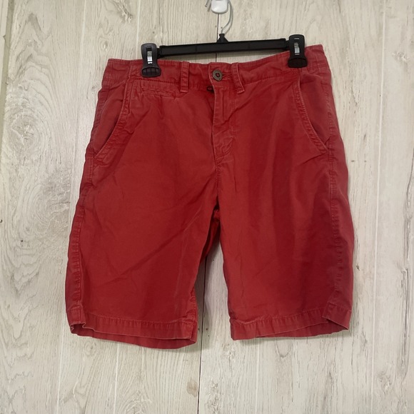 American Eagle Outfitters Shorts Mens Prep Length Chino Size 30 Red 9" Inseam - Picture 1 of 8
